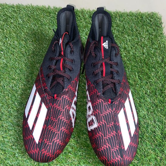 Size 12 Men Adidas Adizero Scorch Louisville PE Football Cleats Black Red GY5648 main image 9